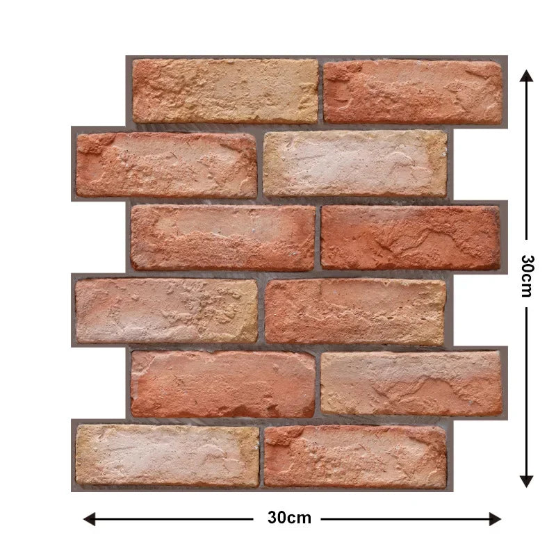 3D Stone Texture Peel & Stick Wall Panels 30x30CM – 5/10pcs Peel & Stick Wall Panels Babs Burgundy 5pcs