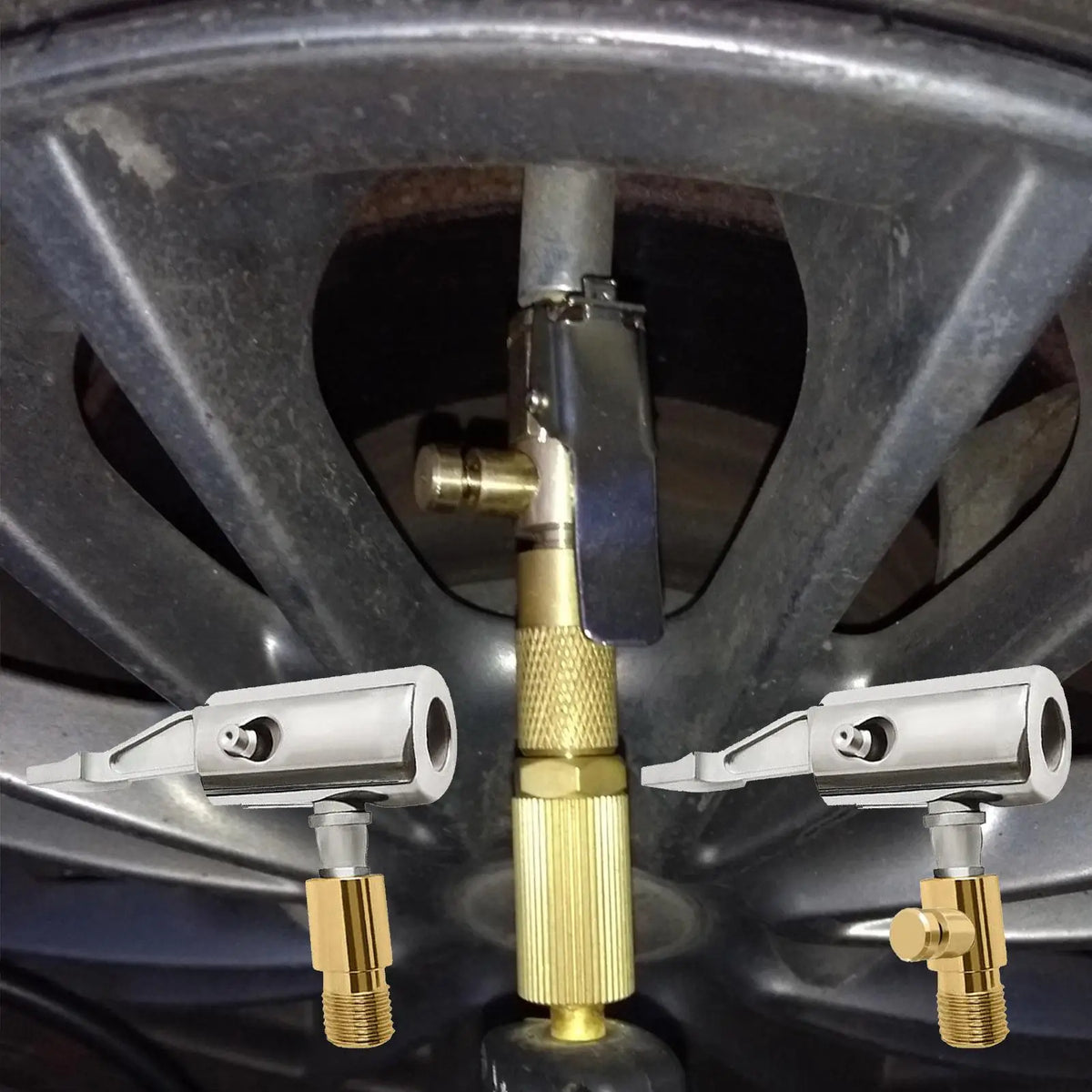 Portable Tire Air Chuck Valve Adapter – Inflator Connector Tire Inflator Adapter Babs