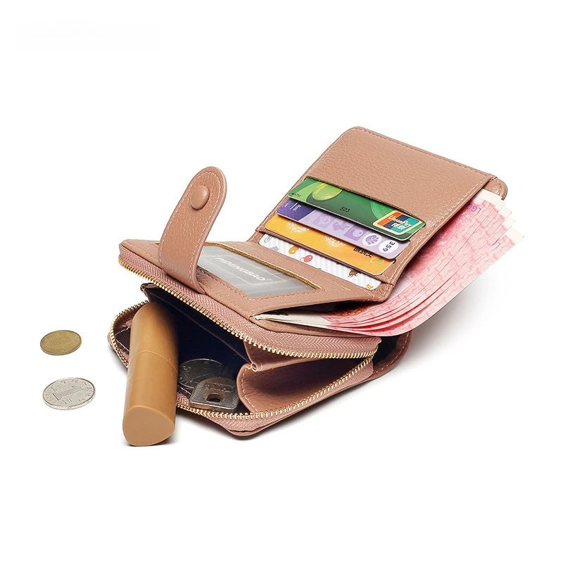 Women's Zipper Coin Purse – Multi Card Slot PU Clutch Wallet Zipper Clutch Wallet Babs