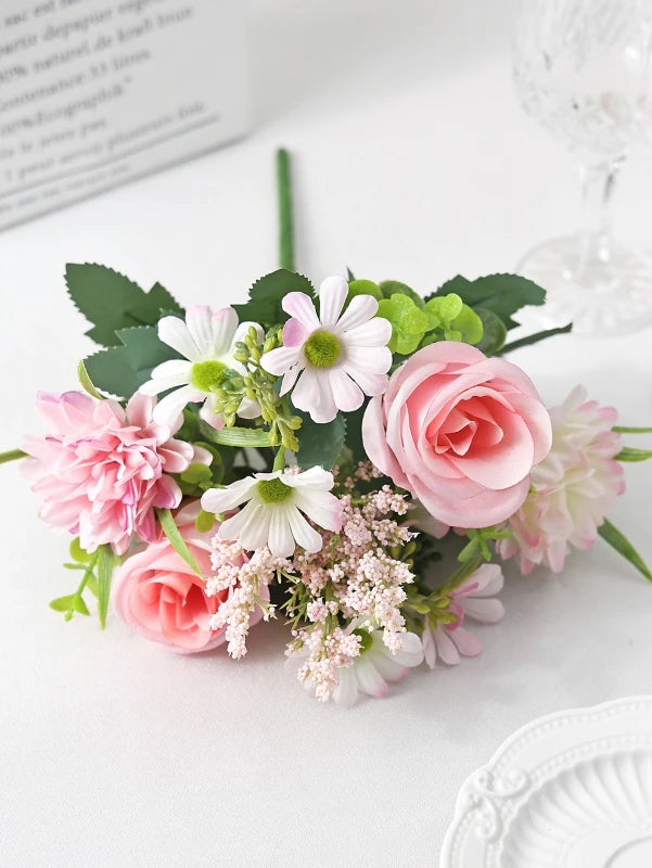 Silk Artificial Rose Branch – Wedding & Home Décor Flower Artificial Silk Flower Babs Pink 1 pc