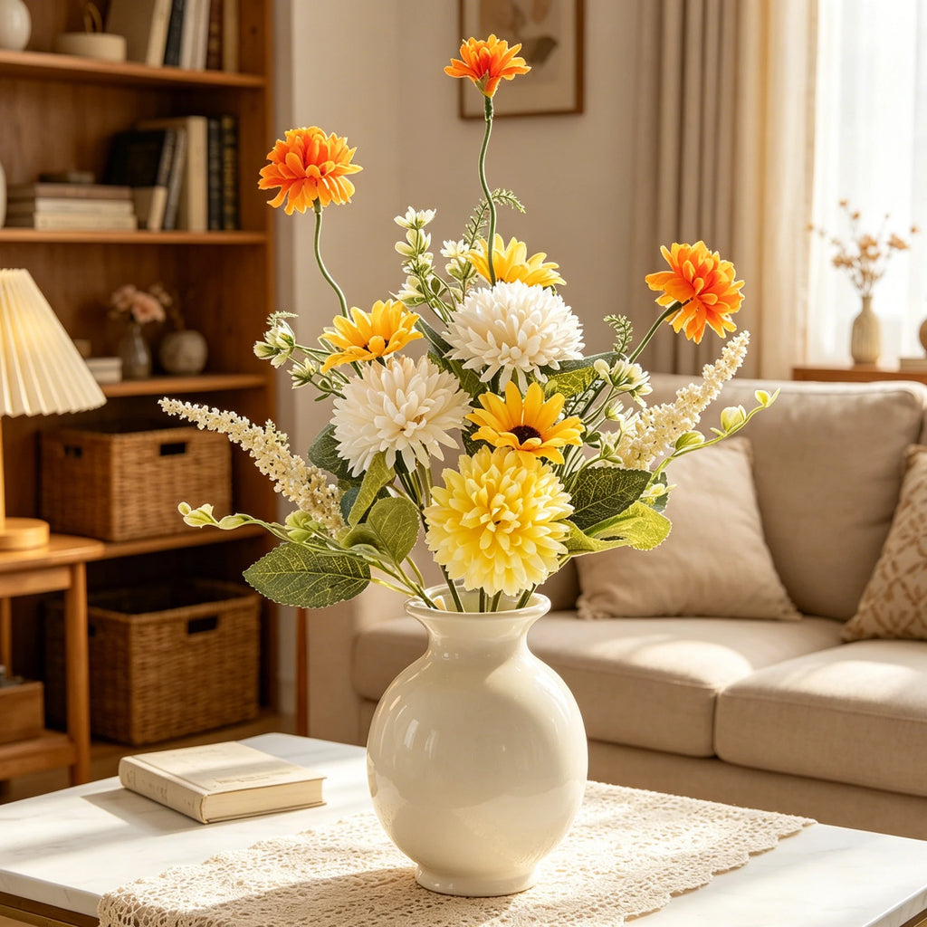 Artificial Silk Chrysanthemum Bouquet | Wedding & Home Décor Artificial Flower Bouquet Babs