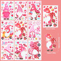 9-Sheet Valentine's Gnome & Heart Window Stickers Decals Window Stickers Babs 9sheets