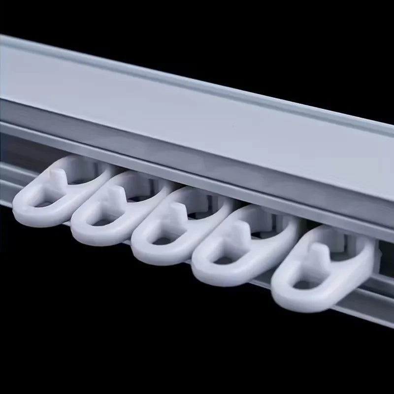 60-Pack Curtain Rail Sliding Hook Rings – Straight & Curved Rail Curtain Hook Rings Babs