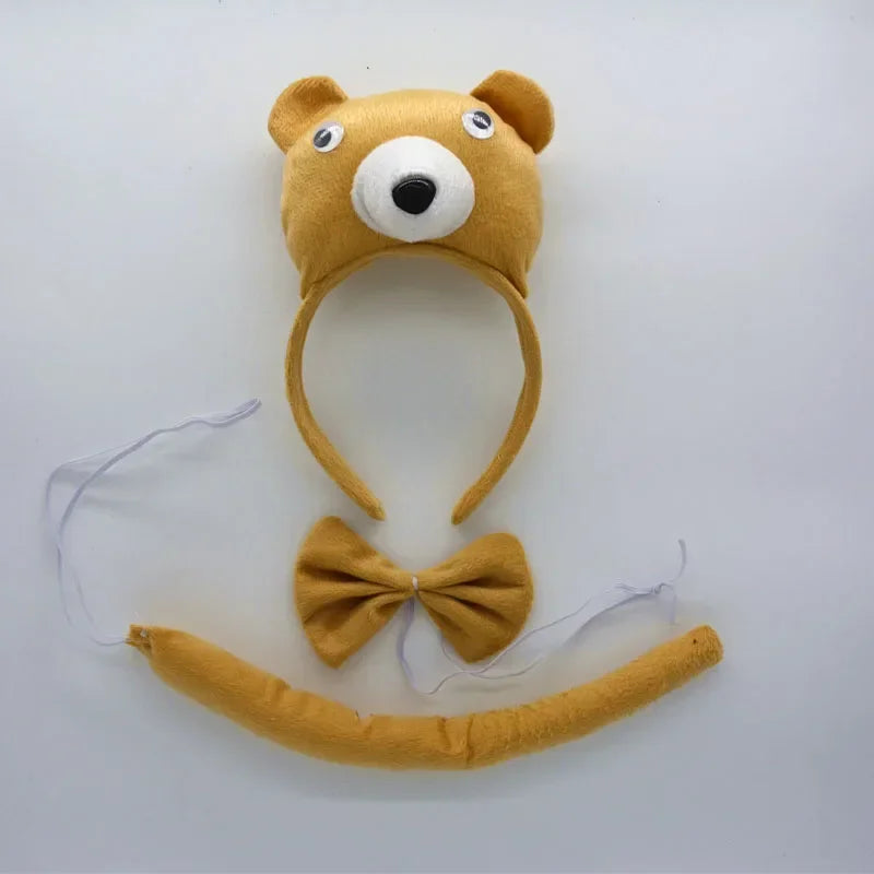 Animal Ear Headband Bow Tie Costume Set – Party & Cosplay Costume Accessory Set Babs