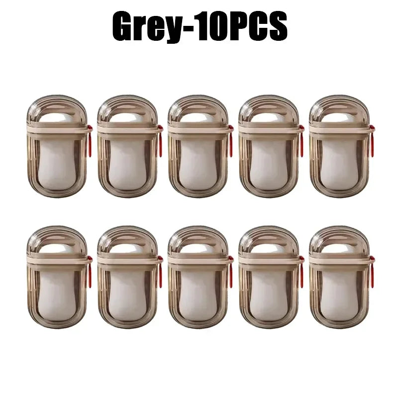 Travel Soap Box with Lid – Leakproof, Draining Soap Case Travel Soap Case Babs Grey-10PCS