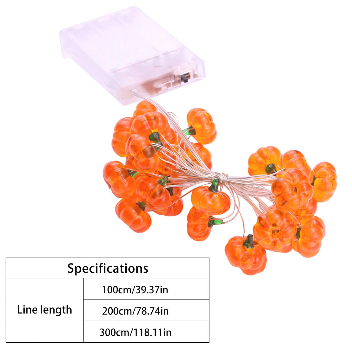 Halloween Pumpkin LED String Lights – 10/20/30 LED Battery LED String Lights Babs