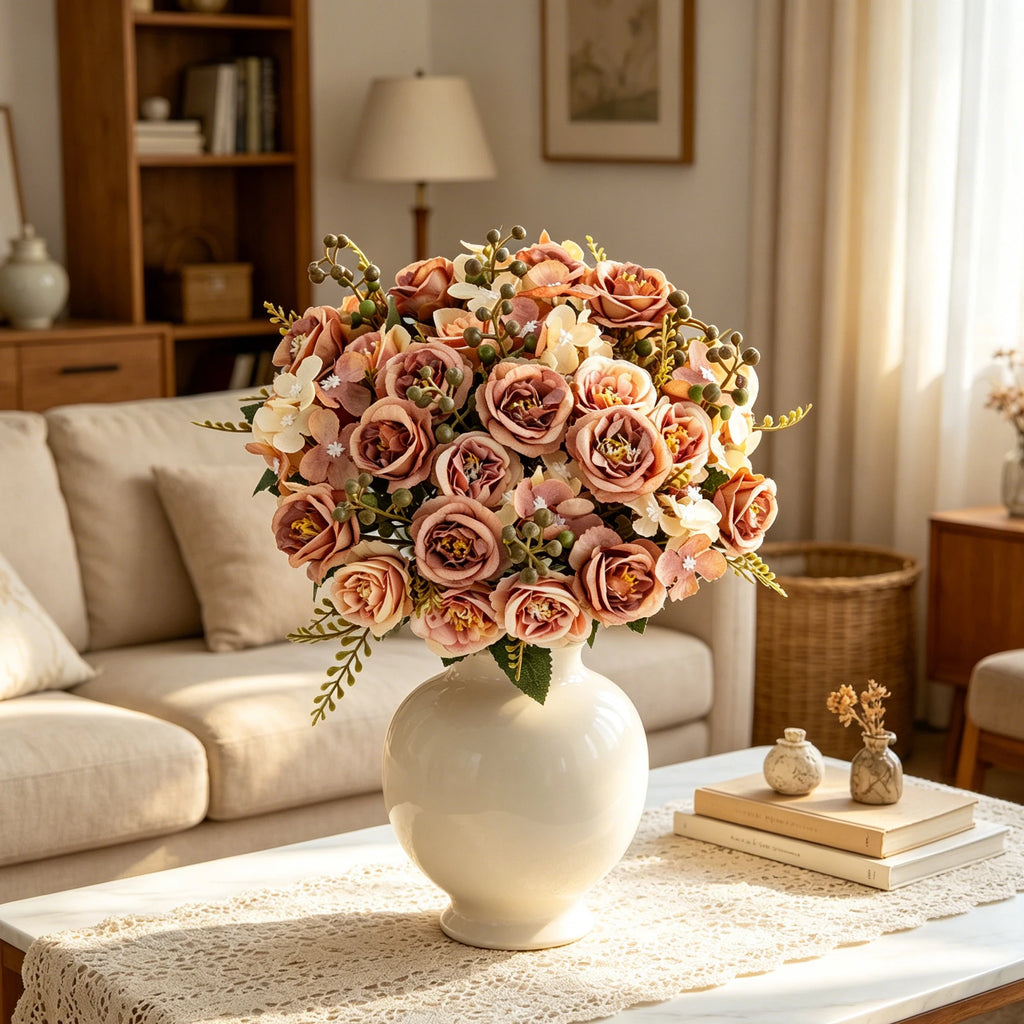 Silk French Rose Artificial Flowers – Wedding & Home Décor Artificial Silk Flowers Babs