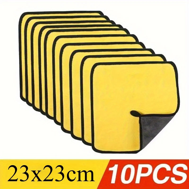 10PCS Thick Microfiber Car Wash Cloths – Double-Sided Towels Car Wash Microfiber Cloth Babs 10PCS