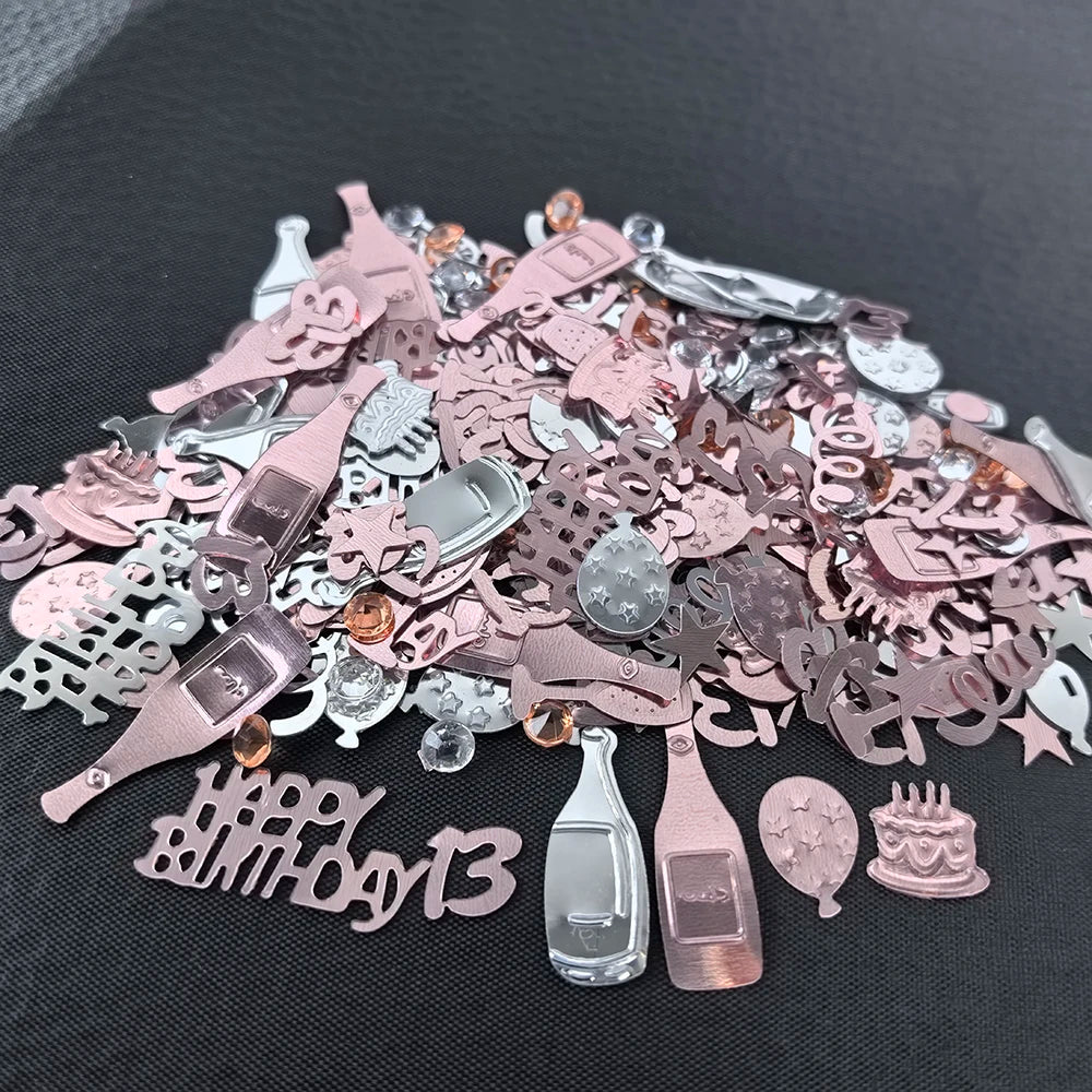 Rose Gold Birthday Confetti Foil Stars & Sequins Table Decor Party Confetti Decor Babs 13th rose gold
