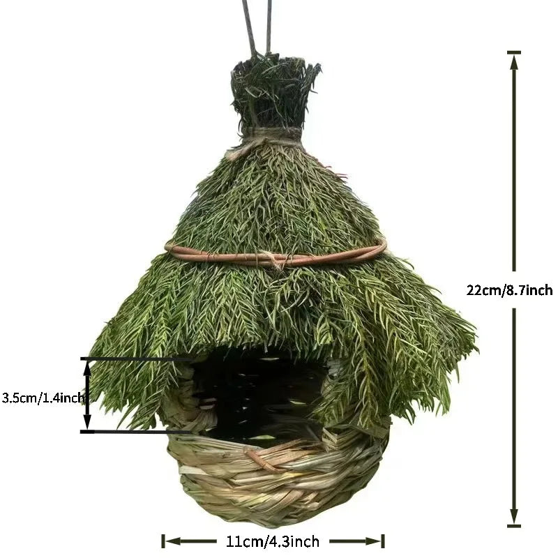 Hand Woven Grass Bird Nest Hanging Bird House | Garden Décor Hanging Bird House Babs 1Pc 22x12cm