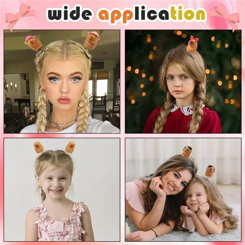 Kawaii 3D Capybara Bow Duckbill Hairpin Clips – 10–100 Pack Kawaii Hair Clips Babs