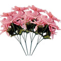 32cm Christmas Silk Carnation Bouquet – Fake Flowers for Home & Wedding Artificial Flower Bouquet Babs Pink