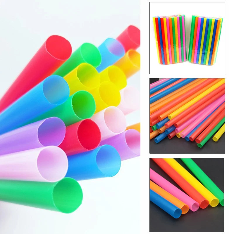 100pcs Bubble Tea Straws 210x11mm Wide Plastic Boba Straws Disposable Drink Straws Babs