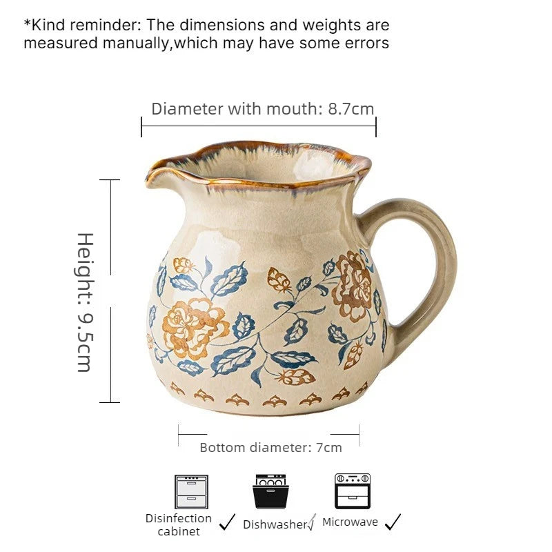 Vintage Lace Ceramic Mini Milk Jug Creamer | Coffee Pourer Ceramic Creamer Jug Babs A 301-400ml