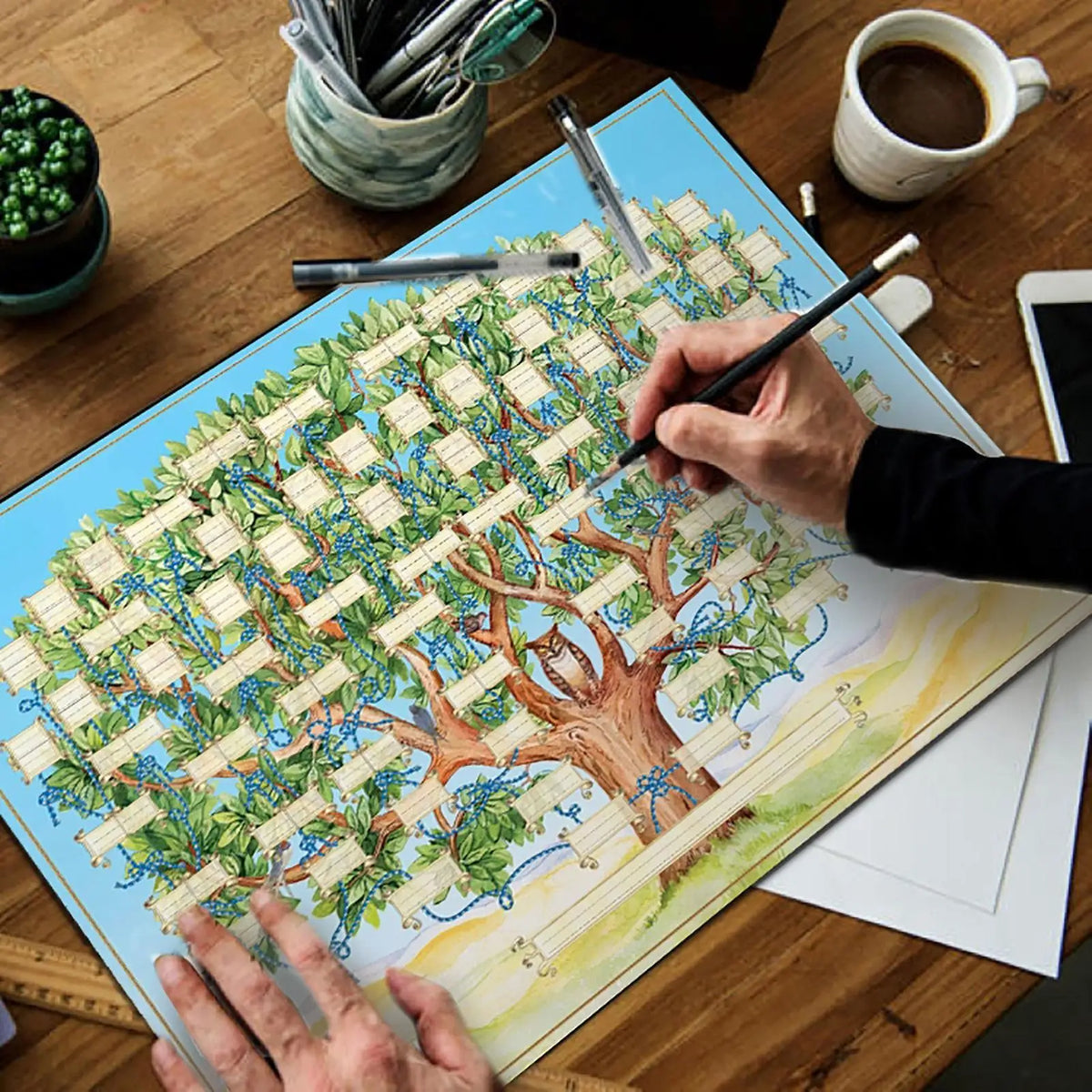 Fillable 6-Generation Family Tree Chart – Genealogy Wall Art Genealogy Wall Art Babs