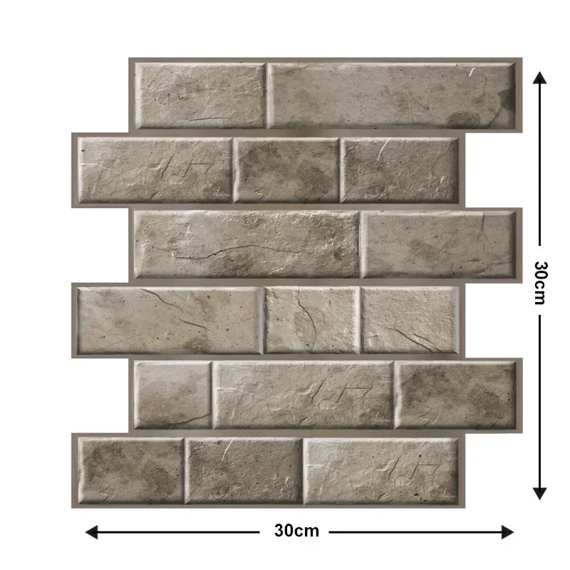3D Stone Texture Peel & Stick Wall Panels 30x30CM – 5/10pcs Peel & Stick Wall Panels Babs Brown 5pcs