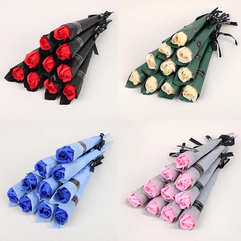 Soap Rose Artificial Flowers DIY Bouquet Gift Set (5–20 Pcs) Artificial Soap Roses Babs