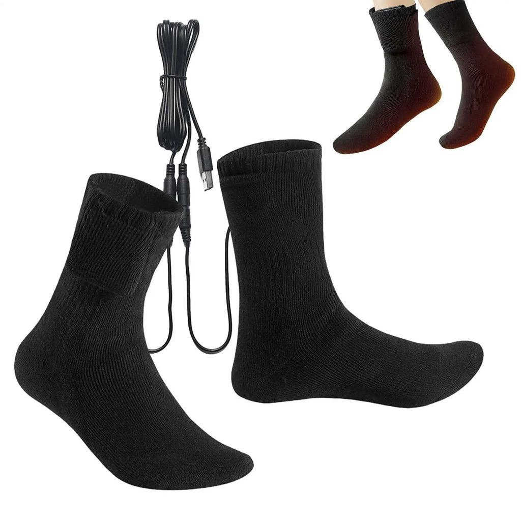 USB Electric Heated Socks – Unisex Rechargeable Foot Warmer Electric Heated Socks Babs