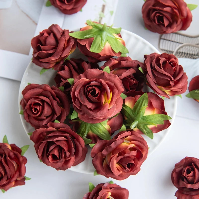 50/100PCS Silk Artificial Rose Heads – Wedding & Home Decor Artificial Flower Heads Babs COLOR 1 100 pieces