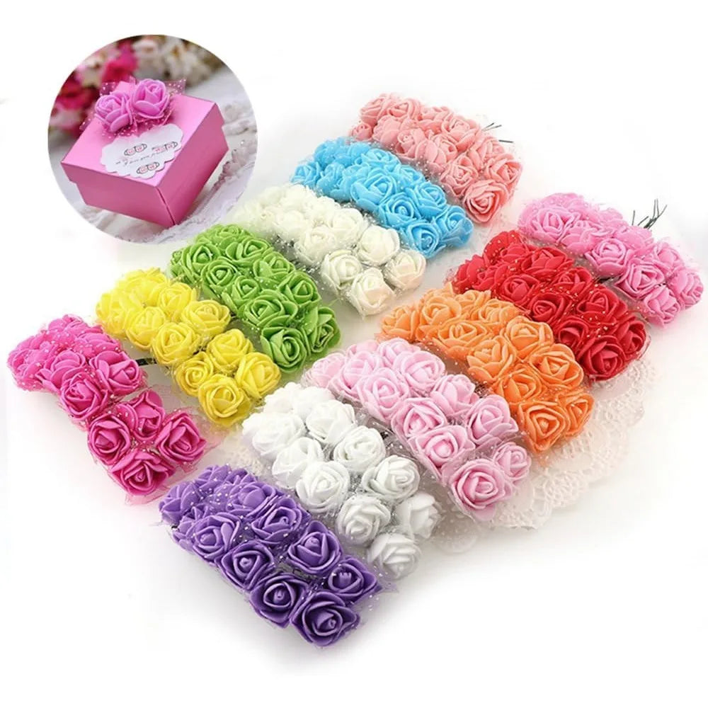 144Pcs Artificial Rose Heads – Wedding Bouquet & DIY Decor Artificial Flower Heads Babs
