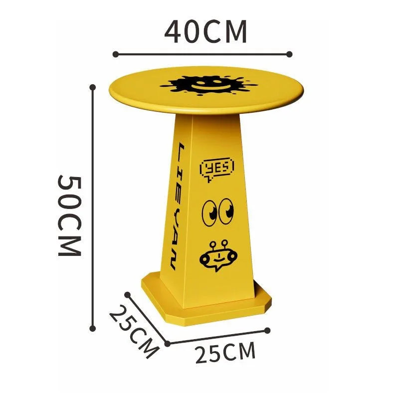 Modern Round Metal Side Table | Minimalist Living Room Coffee Table Round Side Table Babs Yellow