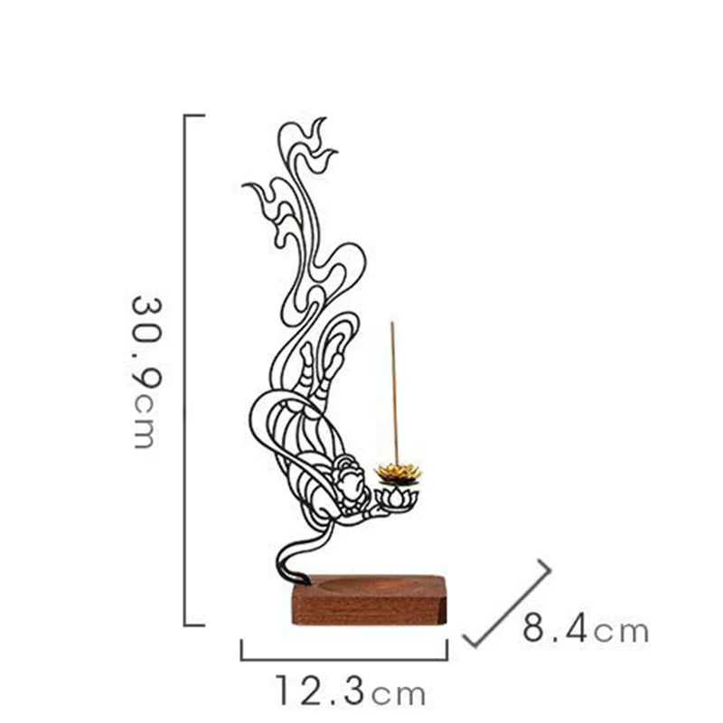 Modern Iron Incense Burner Sculpture | Living Room Aroma Décor Incense Burner Sculpture Babs Incense Stick