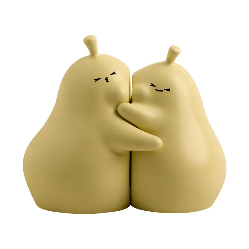 Ceramic Hug Pear Bookends – Cute Home Decor Ornament Gift Decorative Bookends Babs