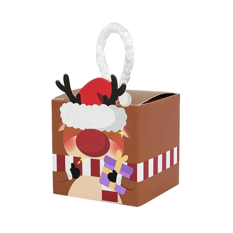 10 Christmas Paper Gift Boxes – Santa, Snowman & Xmas Tree Christmas Gift Boxes Babs B08 5.5x5.5cm