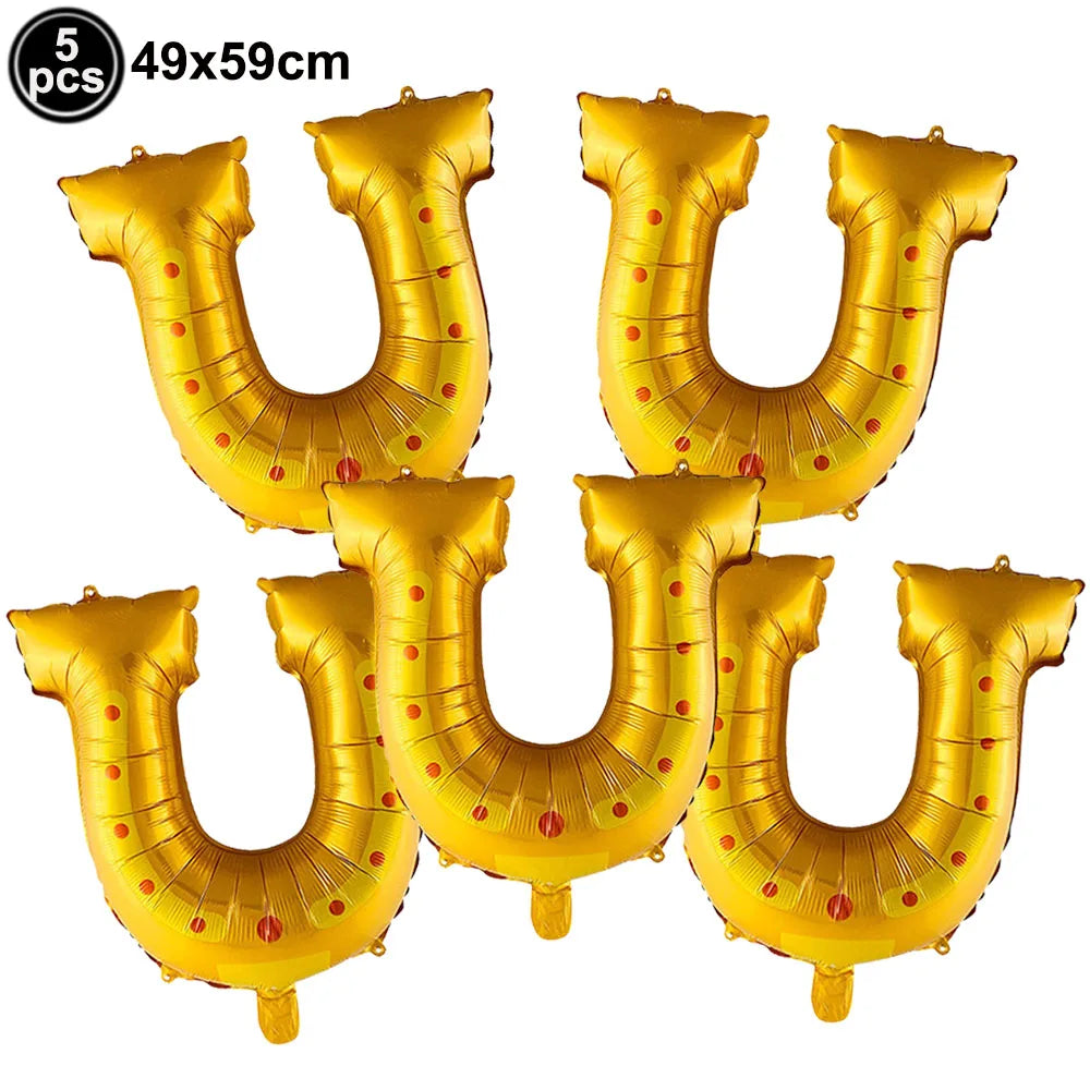 5-Piece Western Cowboy Foil Balloons – Party Decor Set Party Foil Balloons Babs Emerald As show