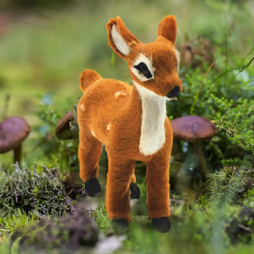 Plush Sika Deer Figurine | Christmas Reindeer Ornament Décor Christmas Deer Ornament Babs