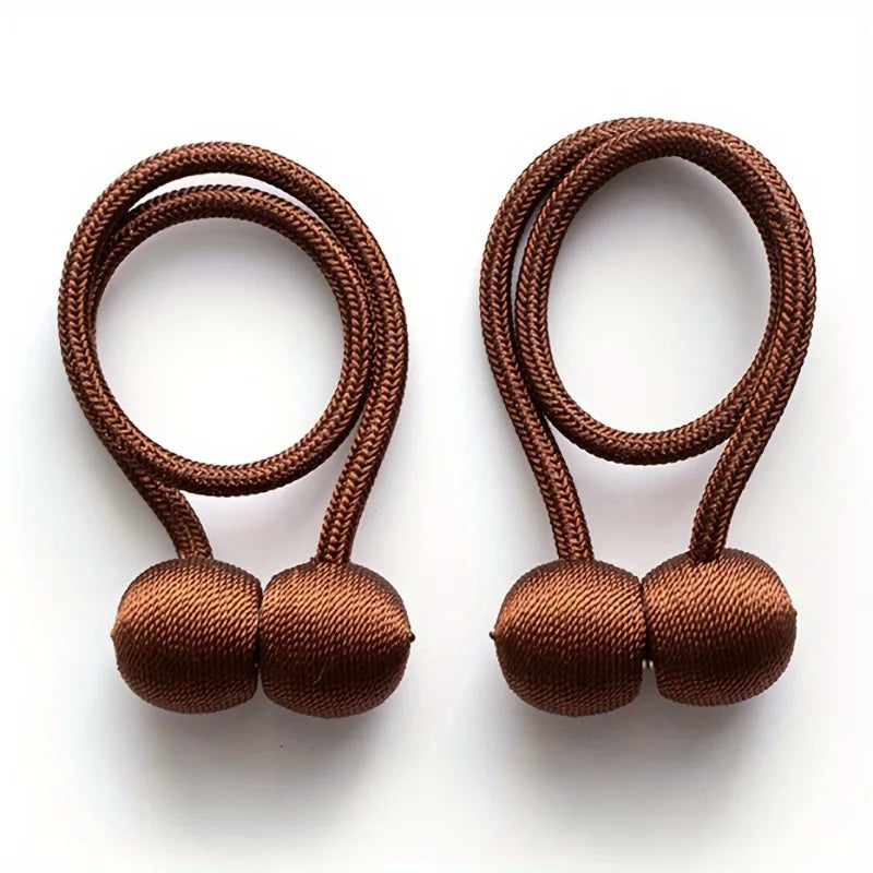 Magnetic Curtain Tiebacks Earphone Design Holdbacks, 2pcs Curtain Tiebacks Babs Coffee Color