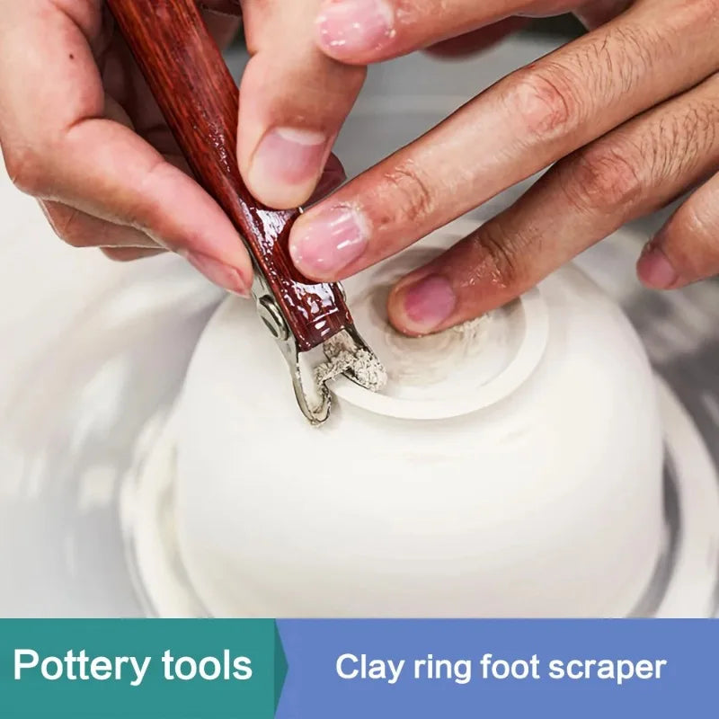 Clay Ring Foot Trimming Tool – Mahogany & Stainless Steel Clay Trimming Tool Babs