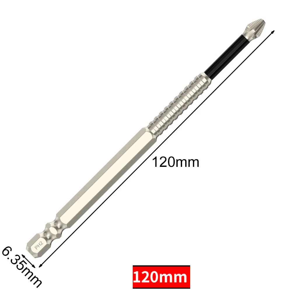 PH2 Magnetic Screwdriver Bit Alloy Steel Anti-Slip 25–150mm Screwdriver Bit Babs 120mm