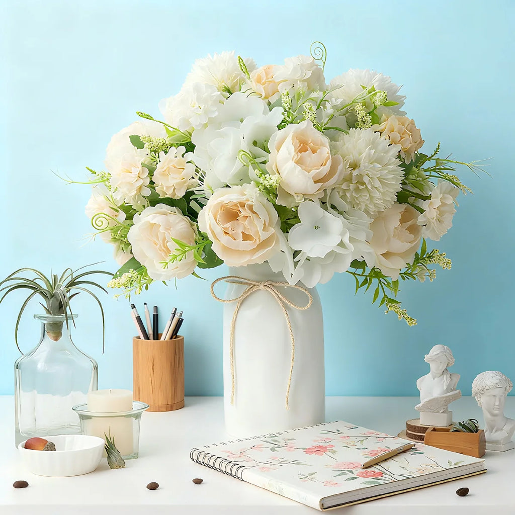 Artificial Silk Peony Hydrangea Bouquet – Home & Wedding Decor Artificial Flower Bouquet Babs
