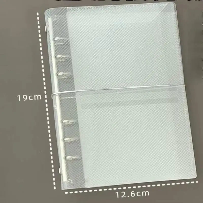 M5 A6 PP Three-Fold Loose Notebook Cover Mini Organizer Notebook Cover Babs A6 White
