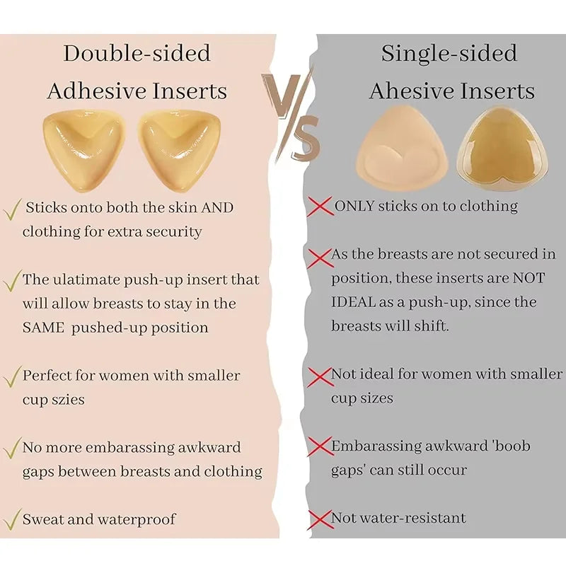 Double-Sided Sticky Bra Lift Inserts – Reusable Push Up Pads Bra Lift Inserts Babs