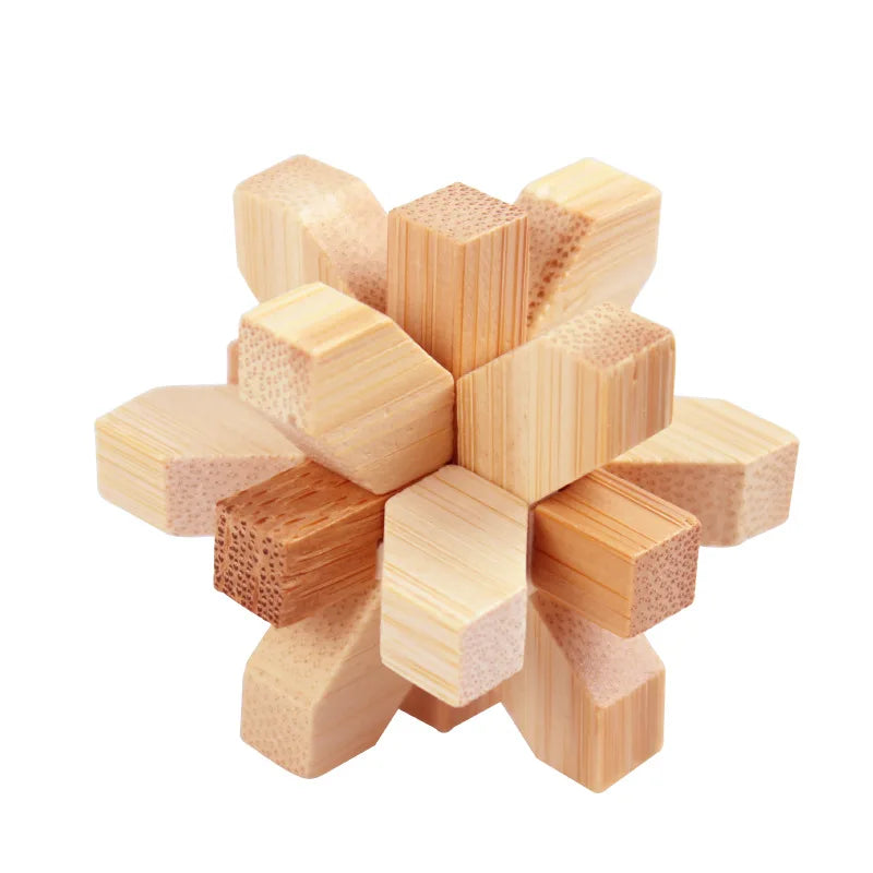 Bamboo Kongming Lock 3D Interlocking Puzzle Brain Teaser Toy 3D Interlocking Puzzle Babs 1Pc 10