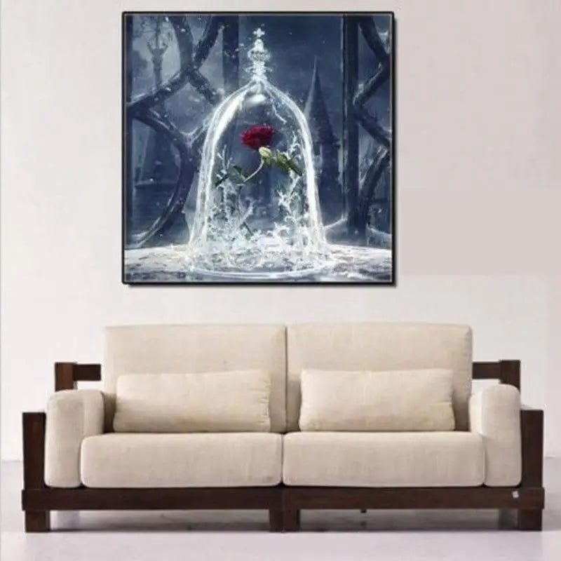 5D Diamond Painting Kit – Pink Rose Cross Stitch Home Décor Diamond Painting Kit Babs