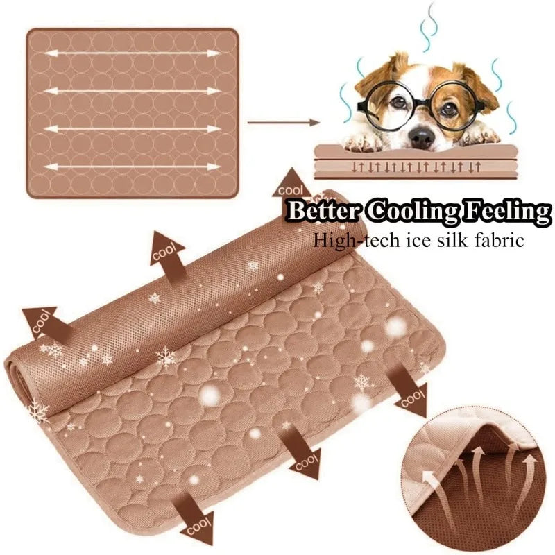 Ice Silk Pet Cooling Mat – Breathable Summer Pad for Dogs & Cats Pet Cooling Mat Babs