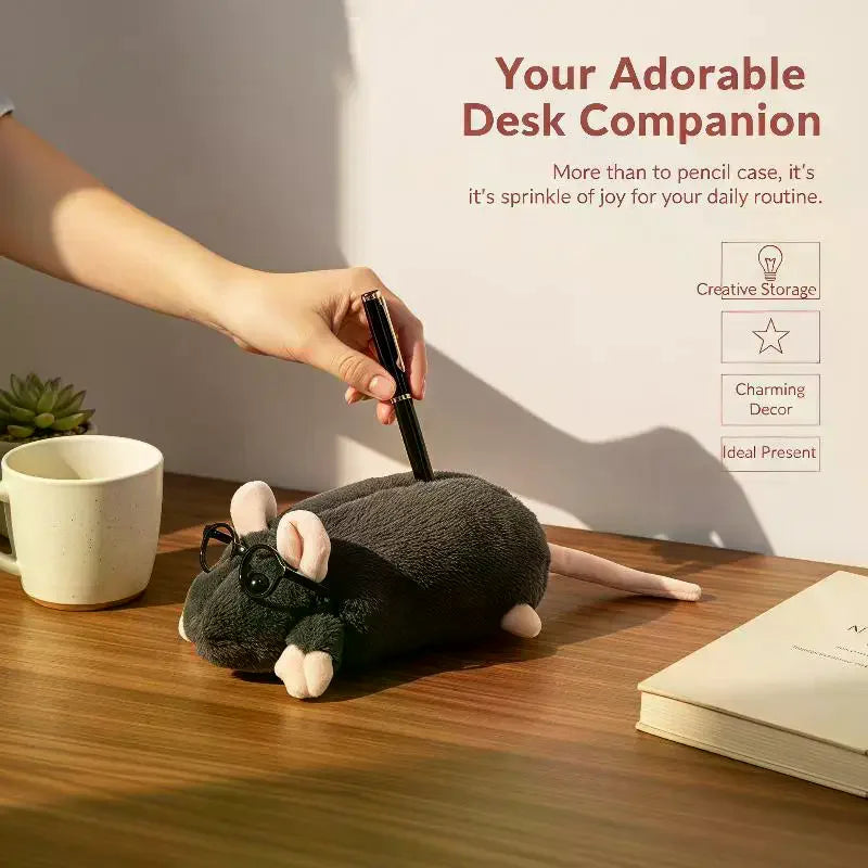 Cute Mouse Plush Pencil Case – Large Capacity Stationery Pouch Plush Pencil Case Babs