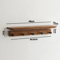Wall Mounted Solid Wood Coat Rack with Shelf & 4 Hooks Wall Mounted Coat Rack Babs Walnut 5 Hook