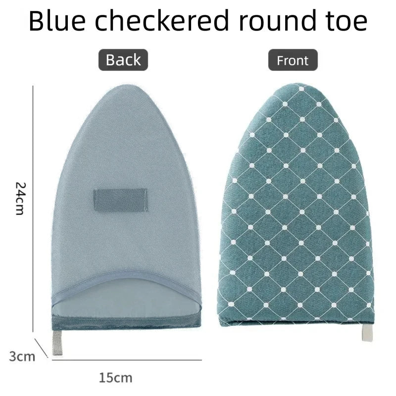 Portable Mini Steamer Mitten Iron Gloves & Ironing Pad Set Ironing Glove Set Babs Blue Plaid-JT