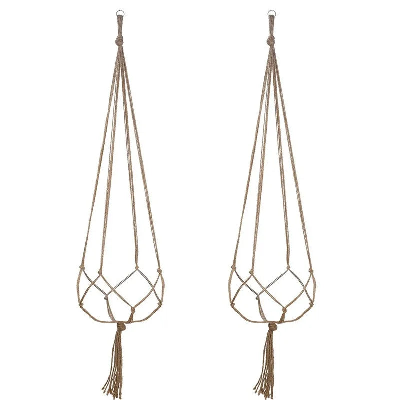 Woven Hanging Flower Pot Net Planter Basket Hanger Rack Hanging Planter Net Babs