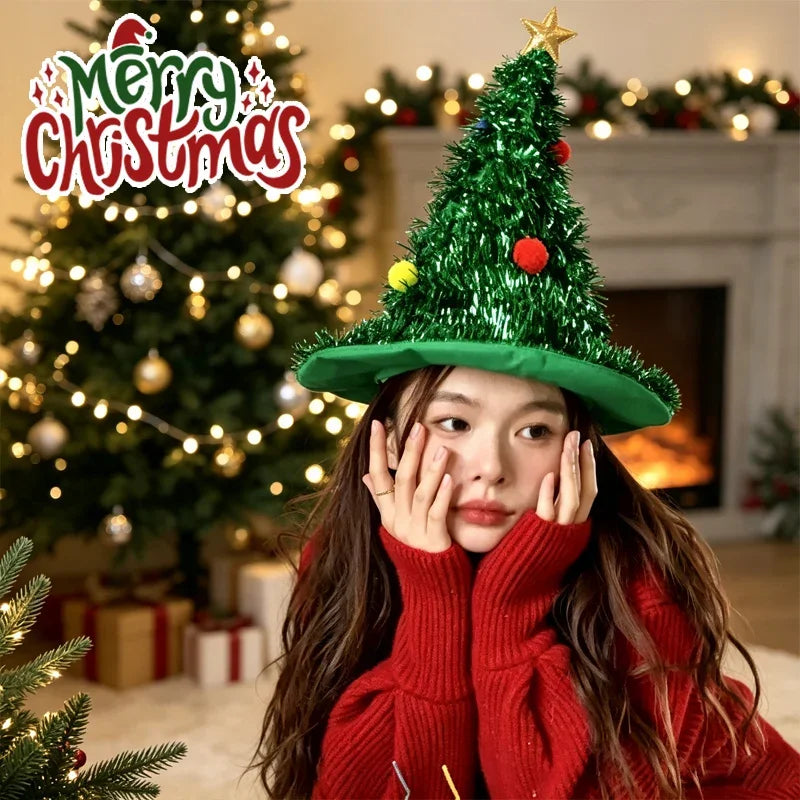 Christmas Tree Santa Hat Headbands – Party Props for All Ages Holiday Costume Headband Babs
