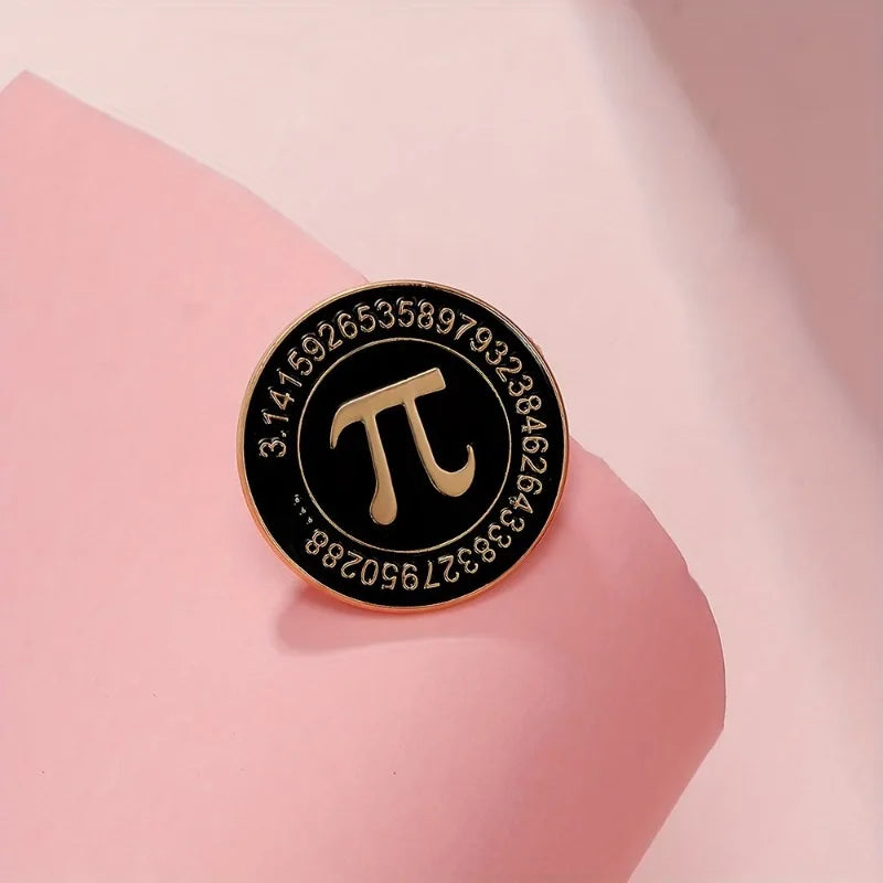 Math Pi Enamel Pin – Zinc Alloy Brooch for Clothing & Bags Enamel Lapel Pin Babs 2pcs