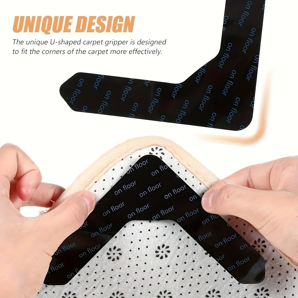 Reusable Anti-Slip Rug Grippers 12/24 Pcs – Washable Tape Rug Gripper Pads Babs