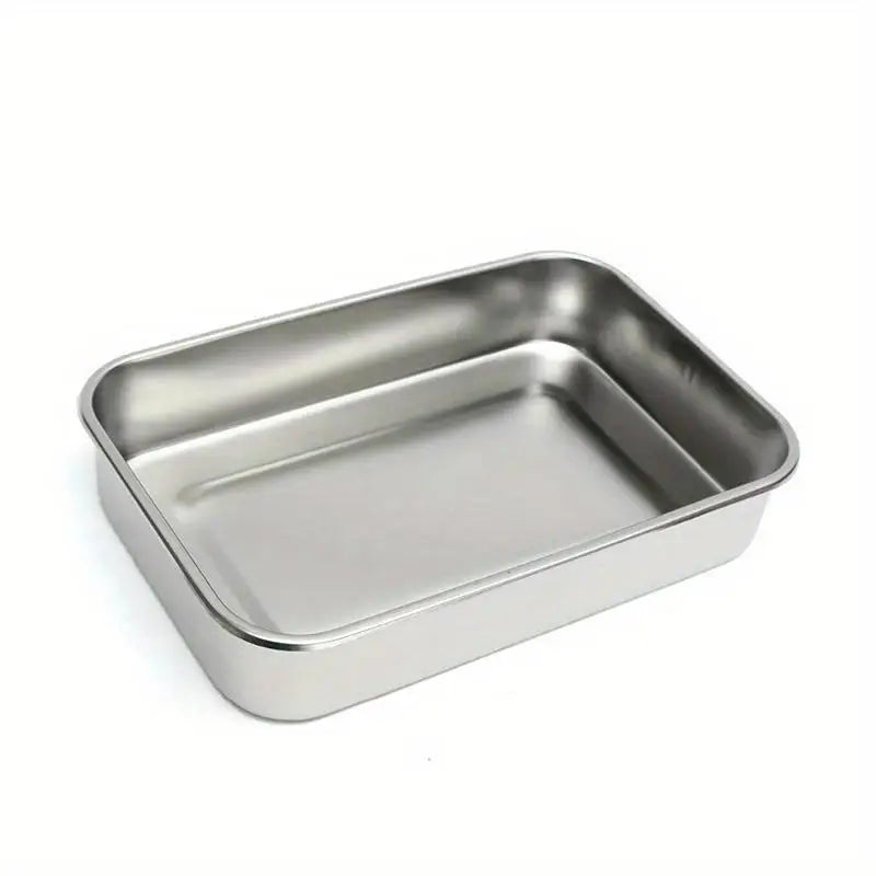 Stainless Steel Rectangular Storage Tray with Lid | 1pc Storage Tray with Lid Babs