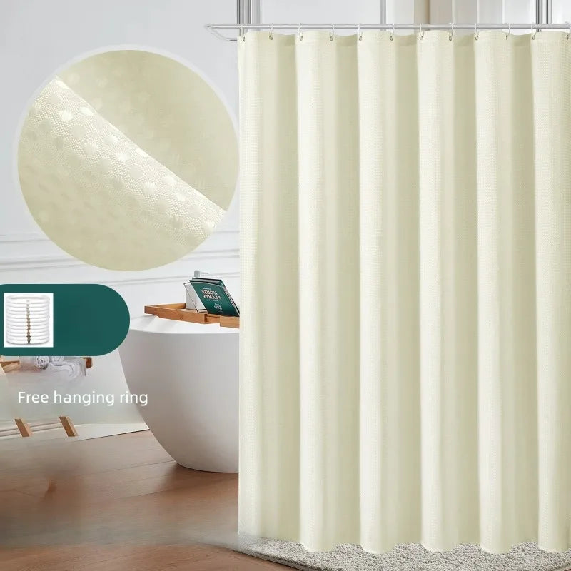 Waffle Polyester Shower Curtain – Waterproof & Mildew Resistant Shower Curtain Babs