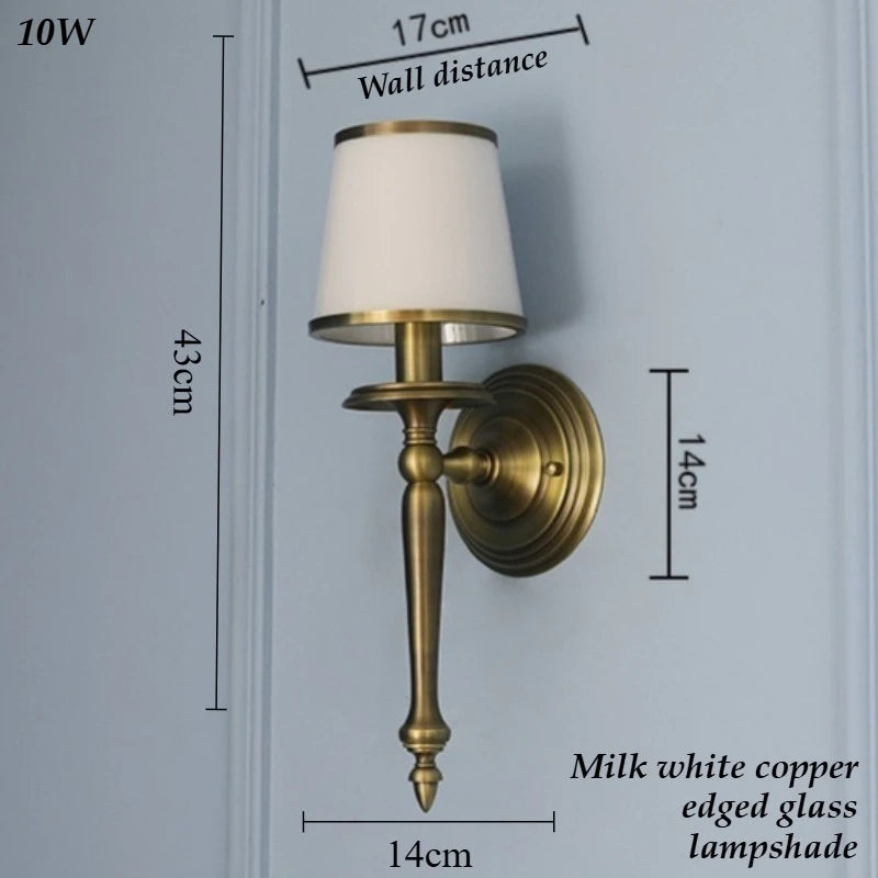 Luxury Copper & Glass Lampshade | American Style Home Décor Luxury Lamp Shade Babs Single Head White