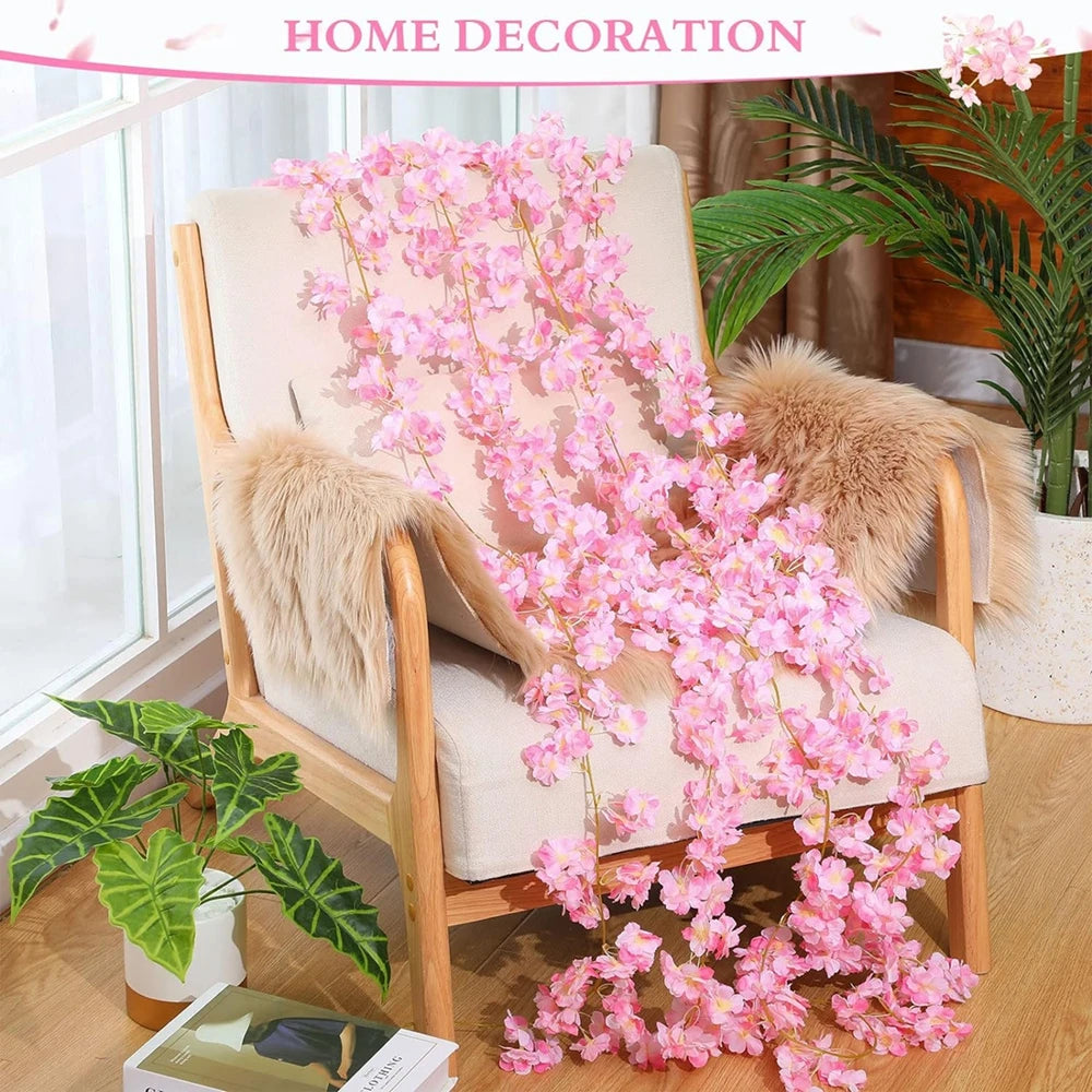 180CM Artificial Sakura Silk Flower Vine for Wedding & Décor Artificial Flower Vine Babs